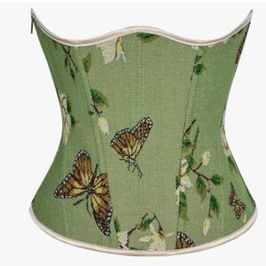 NWT Green Corset with Butterfly Print